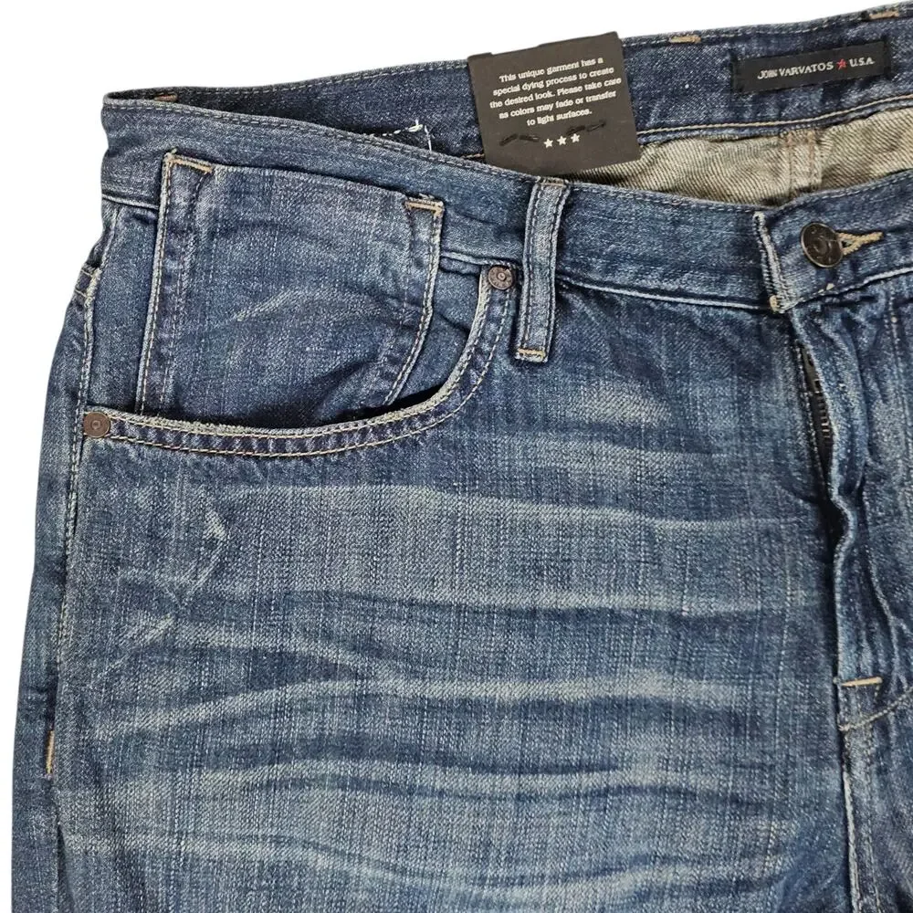 NWT John Varvatos Jeans Mens Size 38 Bowery Slim Straight Leg Casual Medium Wash